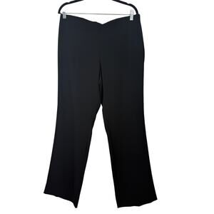 Eileen Fisher Black Flare Leg Pull-On Pants Women Size 12 Recycled Polyester